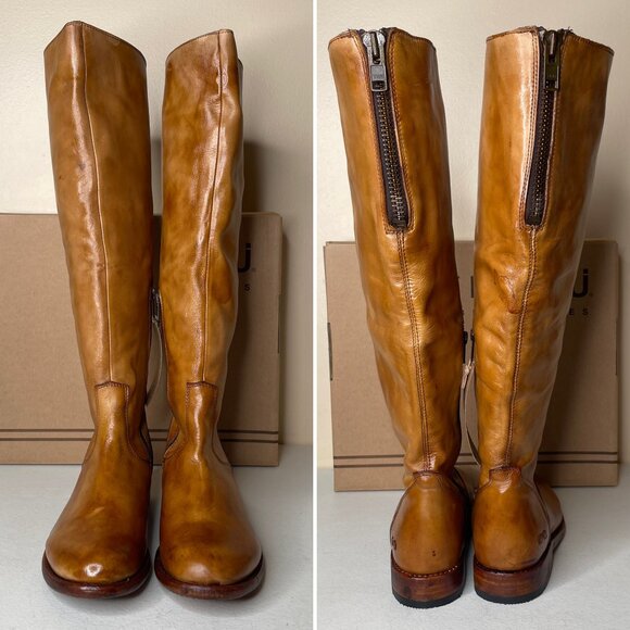 BED STU Tess Tan Distressed Leather Tall Riding Boots BEDSTU Size 8 - Picture 6 of 16